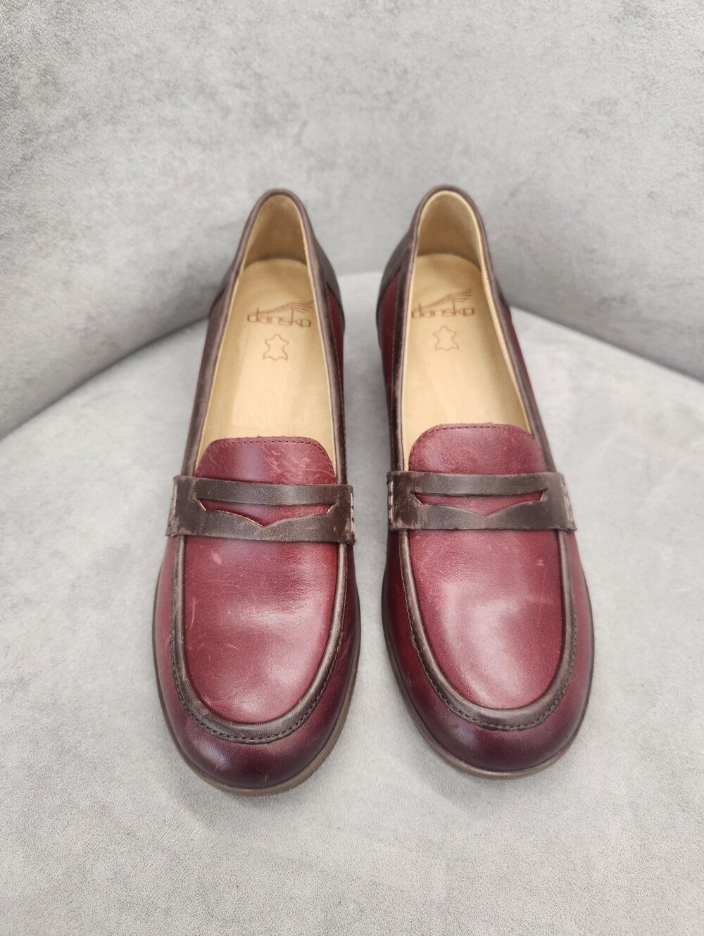 Dansko Dress Loafers 6.5 Burgundy Red Leather Danica Retro Classic New $165